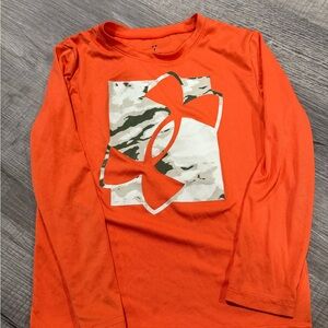 Under Armour Orange Long Sleeve Kids Tee with Bow Design